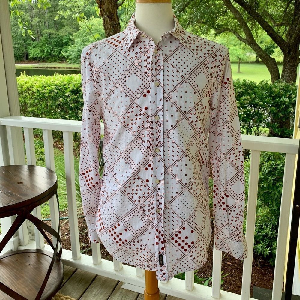 Raen (Italian) Geometric Print L/S Shirt.